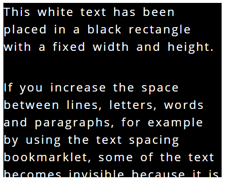 texte avec plus d'espaces tronqué après les mots 'because it is'